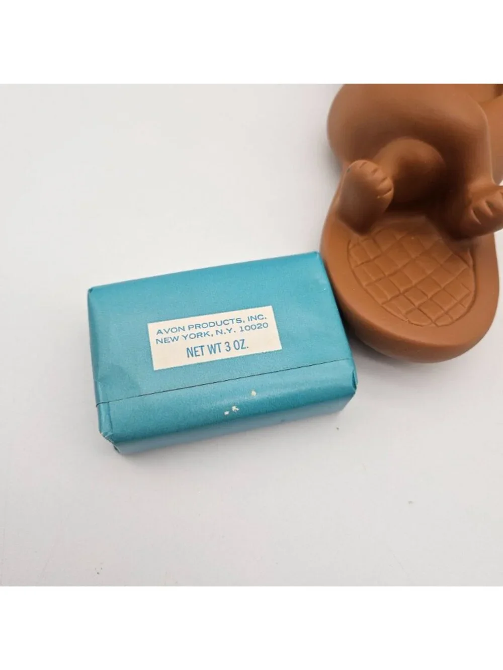 Vintage Avon Barney Beaver Floating Soap Dish & Bar Soap NOS